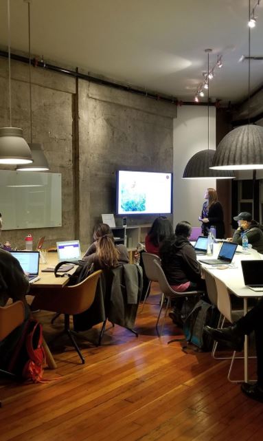 Snowfensive's security risk management team working at desks with laptops